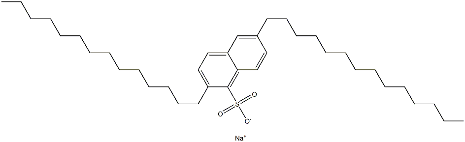 2,6-ジテトラデシル-1-ナフタレンスルホン酸ナトリウム 化学構造式