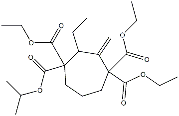 2-Propyl-3-methylenecycloheptane-1,1,4,4-tetracarboxylic acid tetraethyl ester Structure