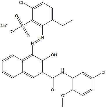 2-Chloro-5-ethyl-6-[[3-[[(3-chloro-6-methoxyphenyl)amino]carbonyl]-2-hydroxy-1-naphtyl]azo]benzenesulfonic acid sodium salt|