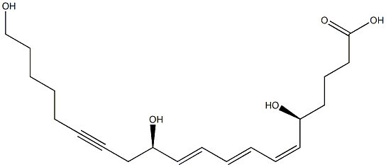 (5S,6Z,8E,10E,12R)-5,12,20-Trihydroxy-6,8,10-icosatrien-14-ynoic acid Struktur