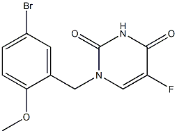 1-(5-Bromo-2-methoxybenzyl)-5-fluorouracil,,结构式