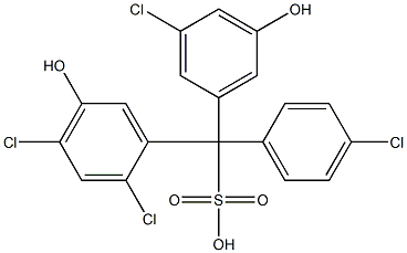 (4-Chlorophenyl)(3-chloro-5-hydroxyphenyl)(2,4-dichloro-5-hydroxyphenyl)methanesulfonic acid Structure