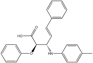 (2R,3S)-2-Phenoxy-3-(4-methylphenylamino)-5-phenyl-4-pentenoic acid Structure