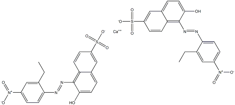 Bis[1-[(2-ethyl-4-nitrophenyl)azo]-2-hydroxy-6-naphthalenesulfonic acid]calcium salt,,结构式