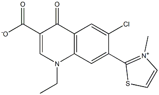  1,4-Dihydro-1-ethyl-4-oxo-6-chloro-7-[(3-methylthiazol-3-ium)-2-yl]quinoline-3-carboxylic acid