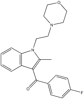 3-(4-Fluorobenzoyl)-2-methyl-1-[2-morpholinoethyl]-1H-indole,,结构式