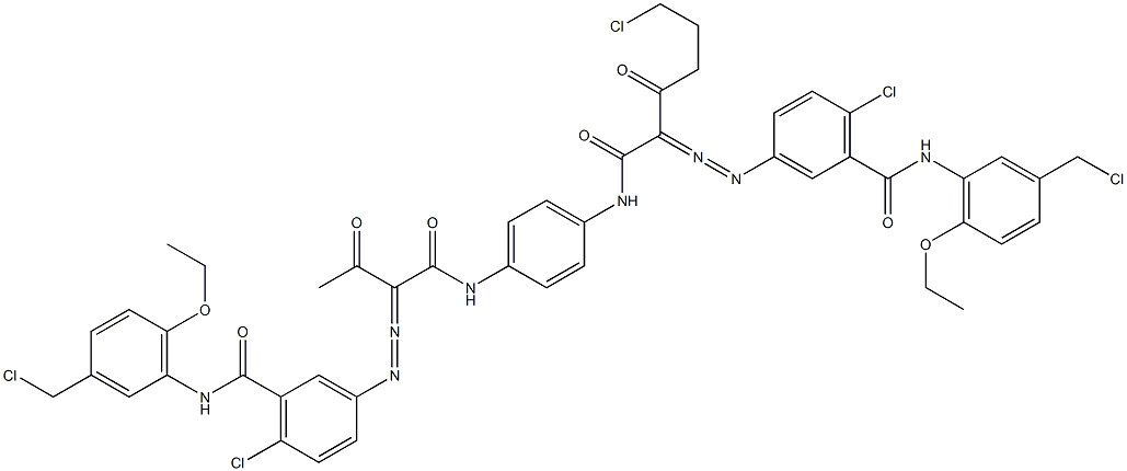 3,3'-[2-(2-Chloroethyl)-1,4-phenylenebis[iminocarbonyl(acetylmethylene)azo]]bis[N-[3-(chloromethyl)-6-ethoxyphenyl]-6-chlorobenzamide]|