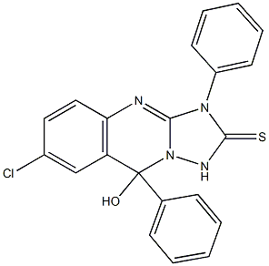 7-Chloro-3,9-dihydro-9-hydroxy-3,9-diphenyl[1,2,4]triazolo[5,1-b]quinazoline-2(1H)-thione,,结构式