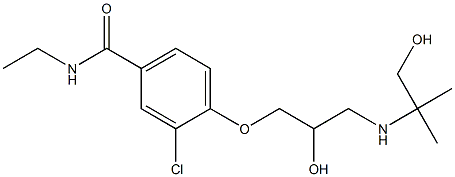 1-[4-[Ethylcarbamoyl]-2-chlorophenoxy]-3-[(2-hydroxy-1,1-dimethylethyl)amino]-2-propanol 结构式
