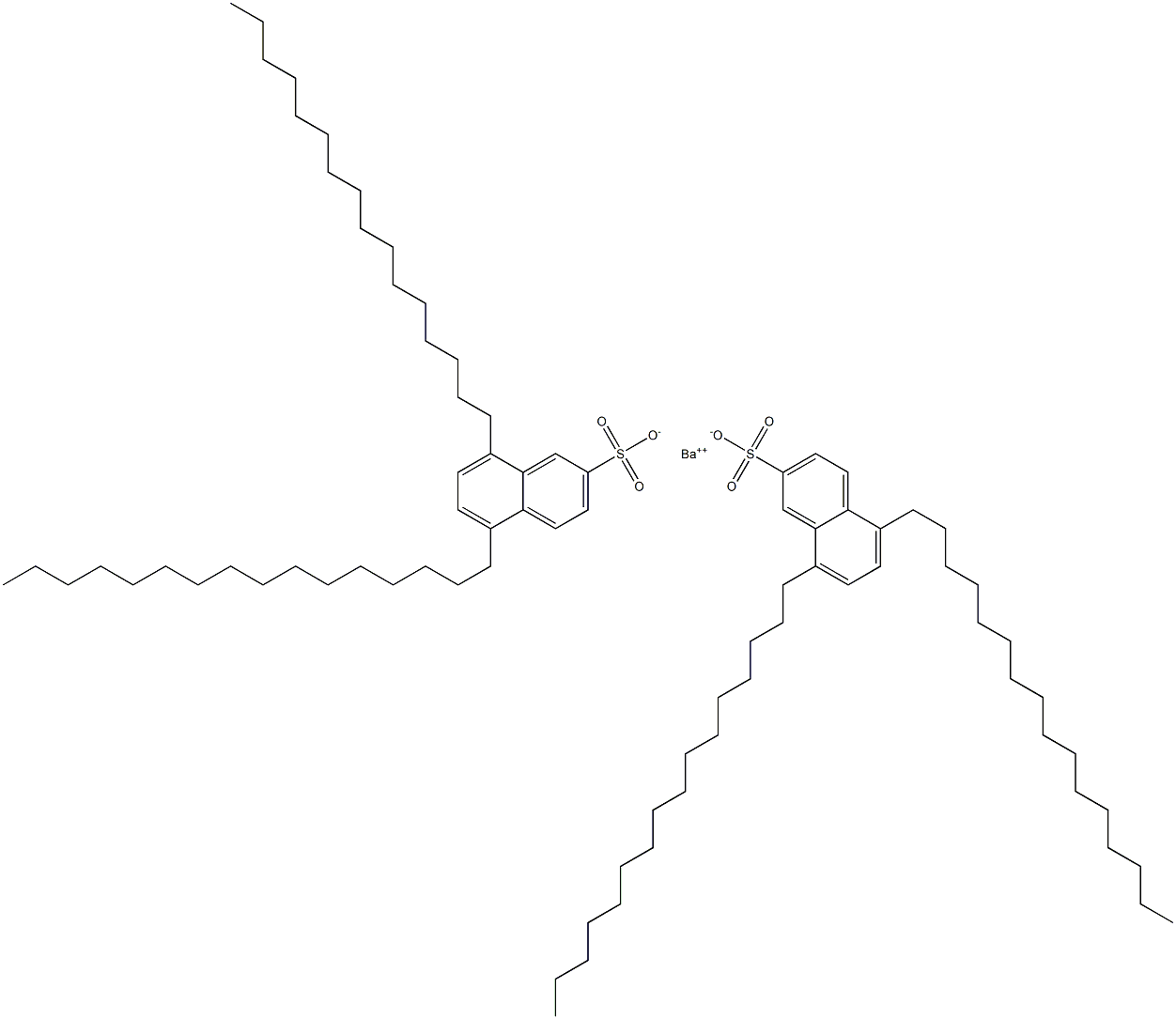 Bis(5,8-dihexadecyl-2-naphthalenesulfonic acid)barium salt Structure