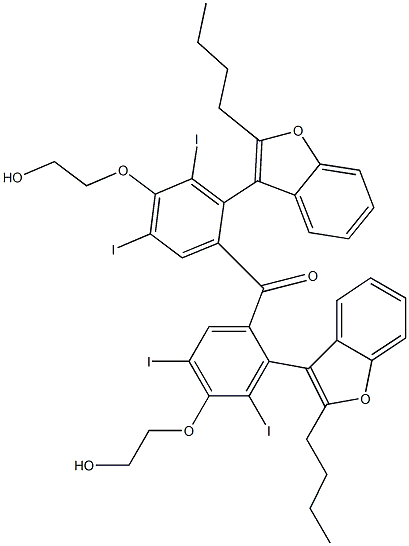 (2-Butylbenzofuran-3-yl)[3,5-diiodo-4-(2-hydroxyethoxy)phenyl] ketone Structure