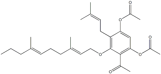 2'-[(3,7-Dimethyldeca-2,6-dien-1-yl)oxy]-3'-(3-methyl-2-butenyl)-4',6'-diacetoxy-acetophenone