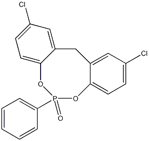 2,10-Dichloro-6-phenyl-12H-dibenzo[d,g][1,3,2]dioxaphosphocin 6-oxide,,结构式