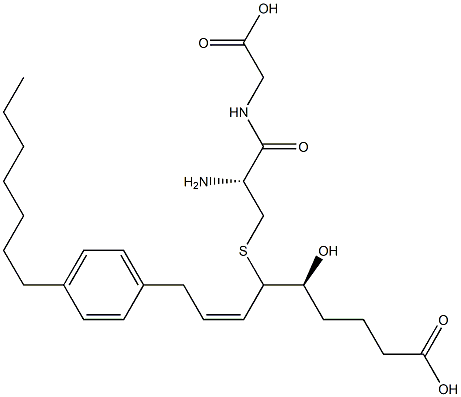 N-[S-[(1S,2Z)-1-[(1S)-4-Carboxy-1-hydroxybutyl]-4-(4-heptylphenyl)-2-butenyl]-L-cysteinyl]glycine Struktur