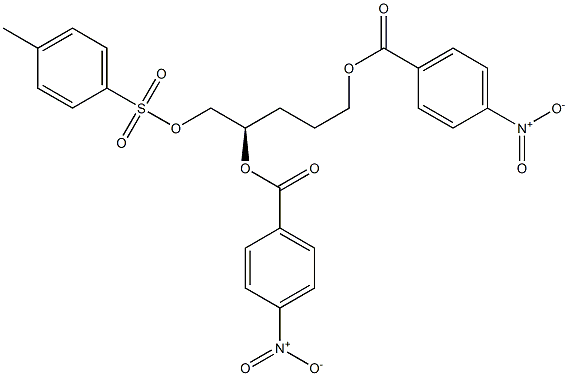 [R,(-)]-1,2,5-ペンタントリオール1-(p-トルエンスルホナート)2,5-ビス(p-ニトロベンゾアート) 化学構造式