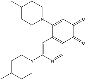 3,5-ビス(4-メチルピペリジン-1-イル)イソキノリン-7,8-ジオン 化学構造式