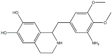 1-(3,4-ジメトキシ-5-アミノベンジル)-1,2,3,4-テトラヒドロイソキノリン-6,7-ジオール 化学構造式