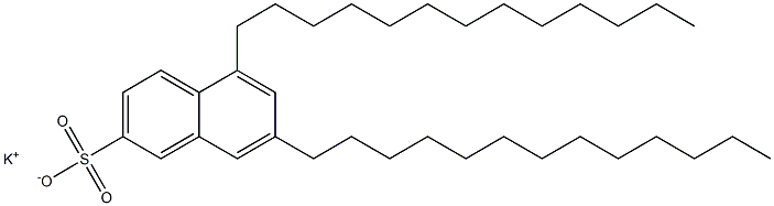 5,7-Ditridecyl-2-naphthalenesulfonic acid potassium salt 结构式