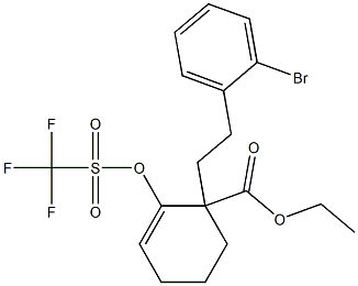 1-[2-(2-Bromophenyl)ethyl]-2-(trifluoromethylsulfonyloxy)-2-cyclohexene-1-carboxylic acid ethyl ester Struktur