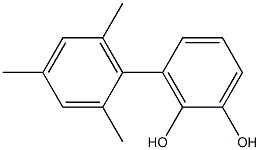 3-(2,4,6-トリメチルフェニル)ベンゼン-1,2-ジオール 化学構造式