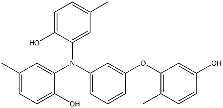 N,N-Bis(2-hydroxy-5-methylphenyl)-3-(3-hydroxy-6-methylphenoxy)benzenamine,,结构式