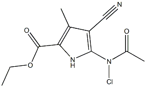 3-Methyl-4-cyano-5-[chloroacetylamino]-1H-pyrrole-2-carboxylic acid ethyl ester,,结构式