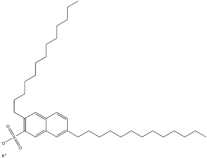 3,7-Ditridecyl-2-naphthalenesulfonic acid potassium salt 结构式