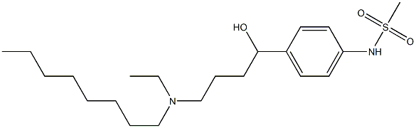 4-(N-Ethyloctylamino)-1-(4-methylsulfonylaminophenyl)-1-butanol Struktur