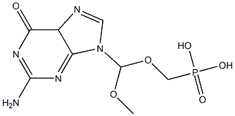 2-Amino-9-[(phosphonomethoxy)methoxymethyl]-9H-purin-6(5H)-one Structure