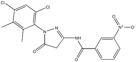 1-(4,6-Dichloro-2,3-dimethylphenyl)-3-(3-nitrobenzoylamino)-5(4H)-pyrazolone Struktur