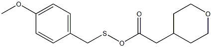 4-[(p-メトキシフェニルメチル)チオ]テトラヒドロ-2H-ピラン-4-酢酸 化学構造式