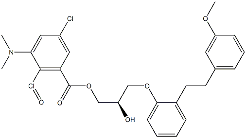 (2R)-N,N-Dimethyl-2-hydroxy-3-[2-(3-methoxyphenethyl)phenoxy]-1-propanamineN-oxide Struktur