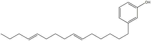 3-(6,11-ペンタデカジエニル)フェノール 化学構造式
