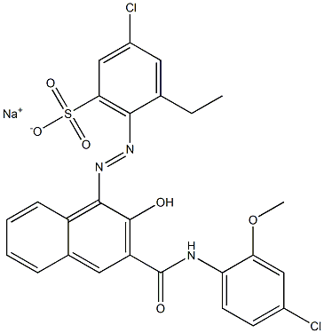  3-Chloro-5-ethyl-6-[[3-[[(4-chloro-2-methoxyphenyl)amino]carbonyl]-2-hydroxy-1-naphtyl]azo]benzenesulfonic acid sodium salt