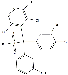 (4-Chloro-3-hydroxyphenyl)(2,3,6-trichlorophenyl)(3-hydroxyphenyl)methanesulfonic acid Struktur
