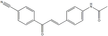 4-[(E)-3-(4-アセチルアミノフェニル)アクリロイル]ベンゾニトリル 化学構造式