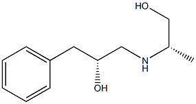 (2R)-3-フェニル-N-[(1S)-2-ヒドロキシ-1-メチルエチル]-2-ヒドロキシ-1-プロパンアミン 化学構造式