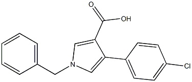 1-ベンジル-4-(4-クロロフェニル)-1H-ピロール-3-カルボン酸 化学構造式