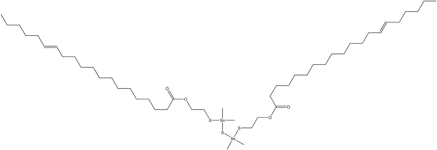 ビス[ジメチル[[2-(13-ノナデセニルカルボニルオキシ)エチル]チオ]スタンニル]スルフィド 化学構造式