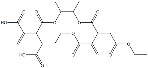 3,3'-[1,2-Dimethylethylenebis(oxycarbonyl)]bis(1-butene-2,4-dicarboxylic acid diethyl) ester,,结构式