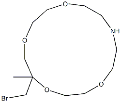 5-(Bromomethyl)-5-methyl-1,4,7,10-tetraoxa-13-azacyclopentadecane Struktur