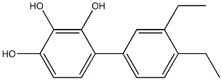 4-(3,4-Diethylphenyl)benzene-1,2,3-triol,,结构式