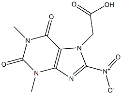 1,3-ジメチル-8-ニトロ-2,6-ジオキソ-7H-プリン-7-酢酸 化学構造式