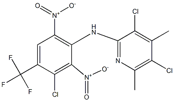 3,5-Dichloro-4,6-dimethyl-N-(3-chloro-4-trifluoromethyl-2,6-dinitrophenyl)pyridin-2-amine Struktur