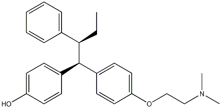 2-[4-[(1R,2S)-1-(4-ヒドロキシフェニル)-2-フェニルブチル]フェノキシ]-N,N-ジメチルエタンアミン 化学構造式