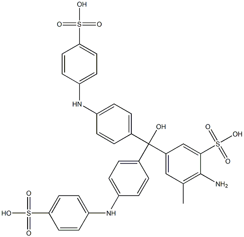 5-[Bis[4-(4-sulfophenylamino)phenyl]hydroxymethyl]-2-amino-3-methylbenzenesulfonic acid Structure