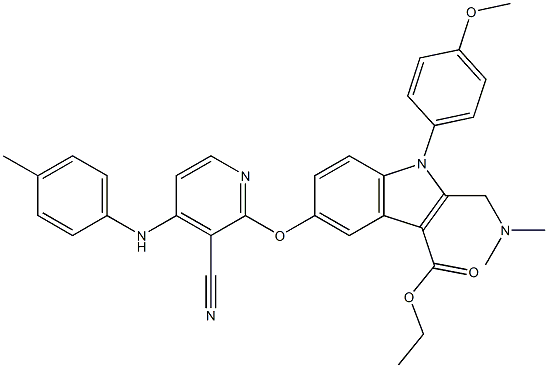 1-(4-Methoxyphenyl)-2-[(dimethylamino)methyl]-5-[3-cyano-4-[(4-methylphenyl)amino]pyridin-2-yloxy]-1H-indole-3-carboxylic acid ethyl ester