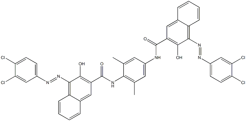 1,4-Bis[1-[(3,4-dichlorophenyl)azo]-2-hydroxy-3-naphtylcarbonylamino]-2,6-dimethylbenzene Structure