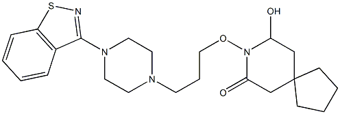 8-[3-[4-(1,2-Benzisothiazol-3-yl)-1-piperazinyl]propyloxy]-9-hydroxy-8-azaspiro[4.5]decan-7-one Structure
