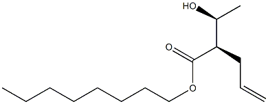 (2R,3S)-2-アリル-3-ヒドロキシ酪酸オクチル 化学構造式